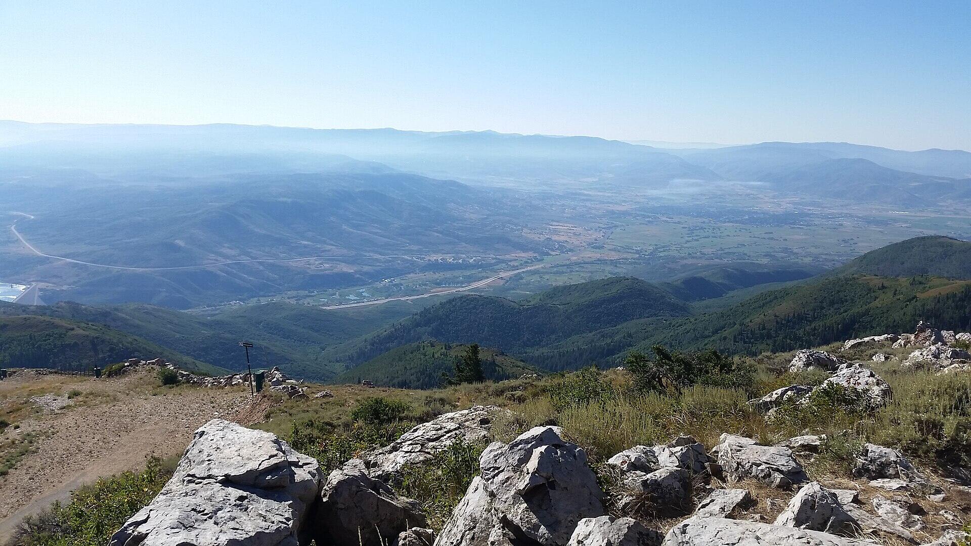 Summer view over the Heber Valley from a Wasatch summit